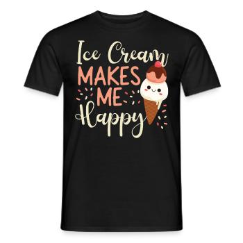 La crème glacée cône de crème glacée me fait - T-shirt homme - noir - Devant - AI Model Male 178 light (178cm)
