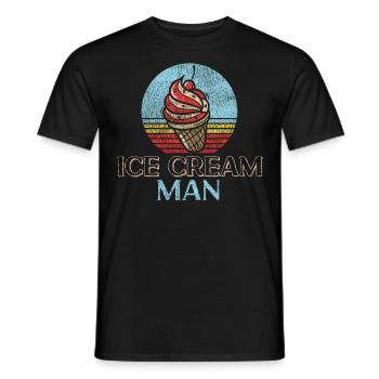 Ice Cream Boy Cone Sundae Retro - Männer T-Shirt - Schwarz - Vorne - AI Model Male 178 light (178cm)