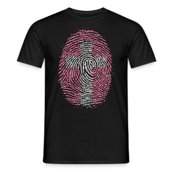 Empreinte digitale Croix Christ Foi chrétienne - T-shirt homme - noir - Devant - AI Model Male 178 light (178cm)