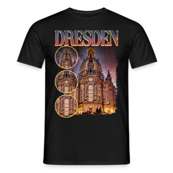Dresde Allemagne Ville Skyline Accueil Amour - T-shirt homme - noir - Devant - AI Model Male 178 light (178cm)