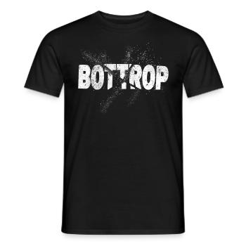 Bottrop Germany City Font Grunge Splash - Men's T-Shirt - black - Front - AI Model Male 178 light (178cm)