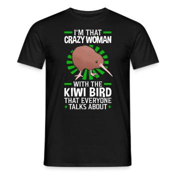 Verrückte Kiwi Vogel Frau Schnepfenstrauß - Männer T-Shirt - Schwarz - Vorne - AI Model Male 178 light (178cm)