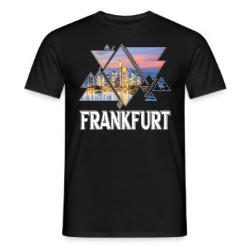 Frankfurt Germany City Skyline Home Love - Men's T-Shirt - black - Front - AI Model Male 178 light (178cm)