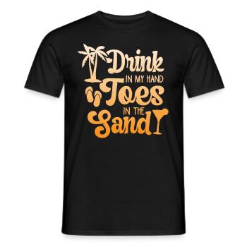 Boire dans mes orteils dans le sable Beach Holiday - T-shirt homme - noir - Devant - AI Model Male 178 light (178cm)