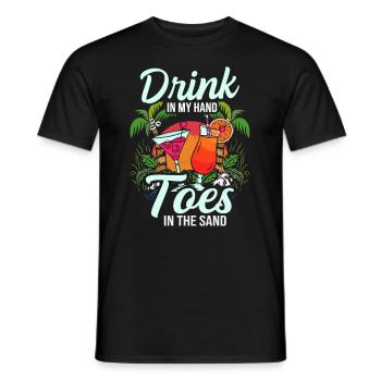 Boire dans mes orteils dans le sable Beach Holiday - T-shirt homme - noir - Devant - AI Model Male 178 light (178cm)