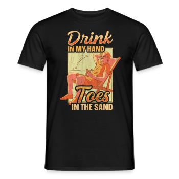 Boire dans mes orteils dans le sable Beach Holiday - T-shirt homme - noir - Devant - AI Model Male 178 light (178cm)