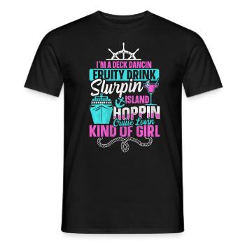 Cruise Lovin Kind Of Girl Fun Cruise - Men's T-Shirt - black - Front - AI Model Male 178 light (178cm)