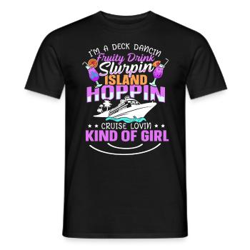 Cruise Lovin Kind Of Girl Fun Cruise - Men's T-Shirt - black - Front - AI Model Male 178 light (178cm)