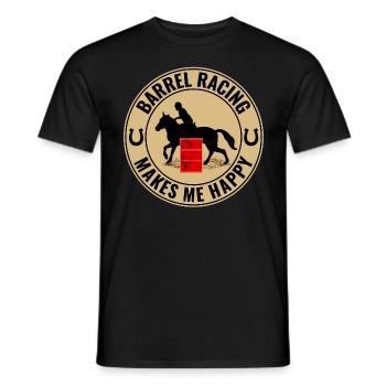 Barrel Racer Reiten Racing Rodeo Lustig - Männer T-Shirt - Schwarz - Vorne - AI Model Male 178 light (178cm)