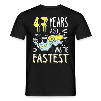 47 Years Ago I Was The Fastest 47. Geburtstag - Männer T-Shirt - Schwarz - Vorne - AI Model Male 178 light (178cm)