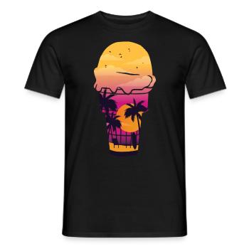 Ice Cream Sunset Beach Cone Sundae - Männer T-Shirt - Schwarz - Vorne - AI Model Male 178 light (178cm)