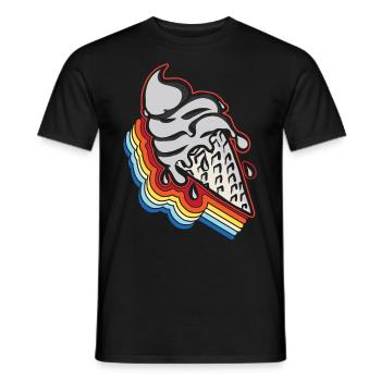Ice Cream Retro Vintage Cone - Men's T-Shirt - black - Front - AI Model Male 178 light (178cm)