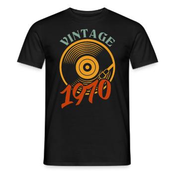 52 birthday born in 1970 - Men's T-Shirt - black - Front - AI Model Male 178 light (178cm)