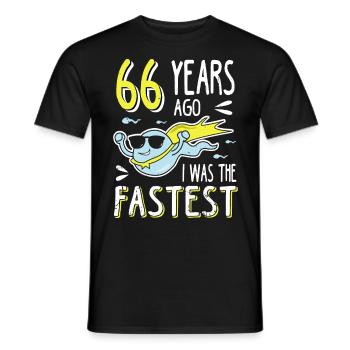 66 Years Ago I Was The Fastest 66. Geburtstag - Männer T-Shirt - Schwarz - Vorne - AI Model Male 178 light (178cm)