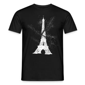 Paris, France, ville, Skyline, Tour Eiffel, Art - T-shirt homme - noir - Devant - AI Model Male 178 light (178cm)