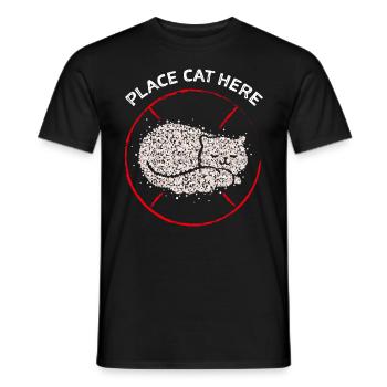 Chat Papa Cheveux de chat Propriétaire de chat Chat Ami - T-shirt homme - noir - Devant - AI Model Male 178 light (178cm)