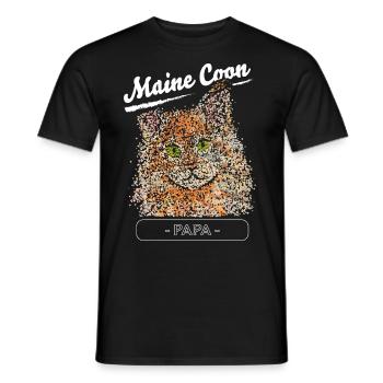 Maine Coon Stubentiger Propriétaire de chat Katzenpapa - T-shirt homme - noir - Devant - AI Model Male 178 light (178cm)