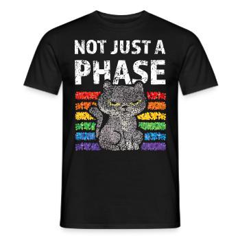 Regenbogen Not just a Phase Pride Katzen Schwul - Männer T-Shirt - Schwarz - Vorne - AI Model Male 178 light (178cm)