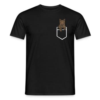 Chats en sacs Chatons Propriétaire de chat Chat - T-shirt homme - noir - Devant - AI Model Male 178 light (178cm)