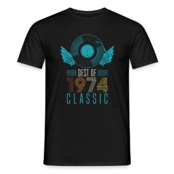 Best of 1974 Classic 48th Birthday Record - Men's T-Shirt - black - Front - AI Model Male 178 light (178cm)