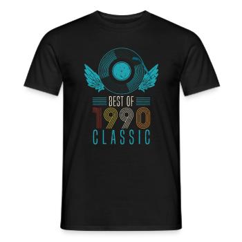 Best of 1990 Classic 32nd Birthday Record - T-shirt homme - noir - Devant - AI Model Male 178 light (178cm)