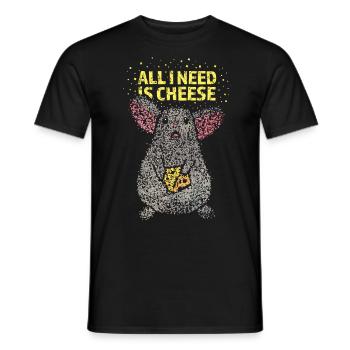 Rats Mouse Owner House Mouse Cheese Cheese Lover - Men's T-Shirt - black - Front - AI Model Male 178 light (178cm)