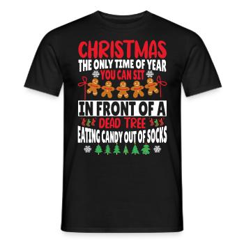 Noël la seule période de l’année où vous pouvez vous asseoir - T-shirt homme - noir - Devant - AI Model Male 178 light (178cm)