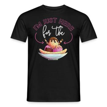 Crème glacée Je suis juste ici pour le - T-shirt homme - noir - Devant - AI Model Male 178 light (178cm)