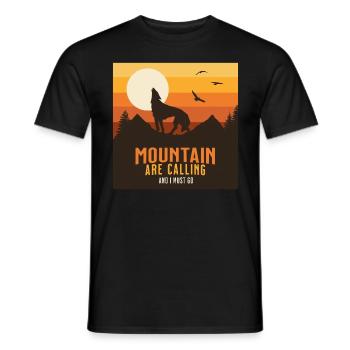 LA MONTAGNE APPELLE ET JE DOIS Y ALLER - T-shirt homme - noir - Devant - AI Model Male 178 light (178cm)