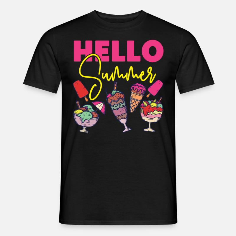 Ice Cream Cone Popsicle Hello - Männer T-Shirt - Schwarz