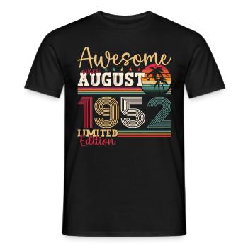 Awesome since August 1952 70th Birthday Gift - Men's T-Shirt - black - Front - AI Model Male 178 light (178cm)