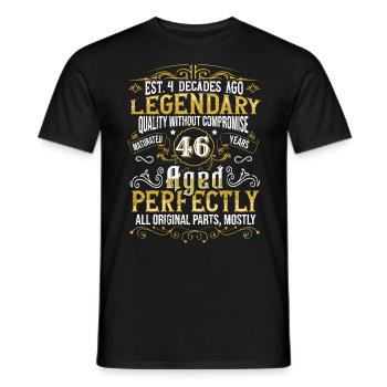 Vintage Légendaire - Vieilli parfaitement 46ème anniversaire - T-shirt homme - noir - Devant - AI Model Male 178 light (178cm)