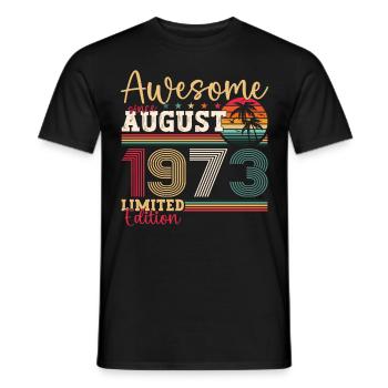 Awesome since August 1973 49th Birthday Gift - Men's T-Shirt - black - Front - AI Model Male 178 light (178cm)