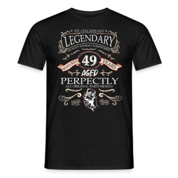 Vintage Légendaire - Vieilli parfaitement 49ème anniversaire - T-shirt homme - noir - Devant - AI Model Male 178 light (178cm)
