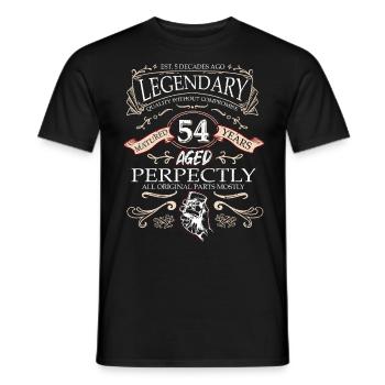 Vintage Légendaire - Vieilli parfaitement 54ème anniversaire - T-shirt homme - noir - Devant - AI Model Male 178 light (178cm)
