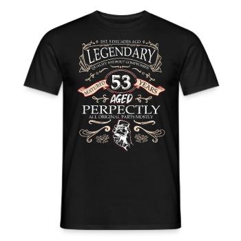 Vintage Légendaire - Vieilli parfaitement 53ème anniversaire - T-shirt homme - noir - Devant - AI Model Male 178 light (178cm)