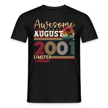 Awesome since August 2001 21st Birthday Gift - Men's T-Shirt - black - Front - AI Model Male 178 light (178cm)