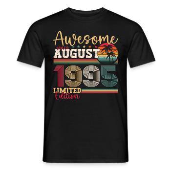 Awesome since August 1995 27th Birthday Gift - Men's T-Shirt - black - Front - AI Model Male 178 light (178cm)