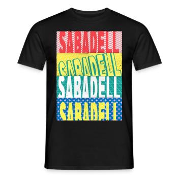 Sabadell Espagne City Font Skyline Accueil - T-shirt homme - noir - Devant - AI Model Male 178 light (178cm)