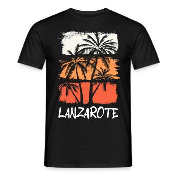 Lanzarote Sommer Sonne Strand Meer Palmen Urlaub - Männer T-Shirt - Schwarz - Vorne - AI Model Male 178 light (178cm)