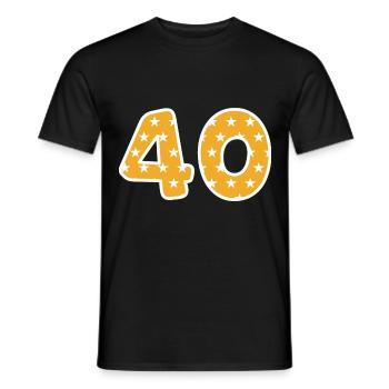 Vierzig - Männer T-Shirt - Schwarz - Vorne - AI Model Male 178 light (178cm)