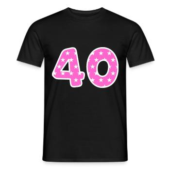 Numéro 40 - T-shirt homme - noir - Devant - AI Model Male 178 light (178cm)