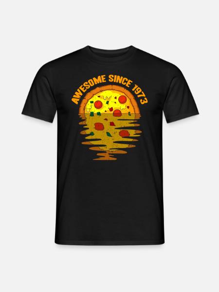 Awesome since 1973 Pizza 49. Geburtstag Geschenk - Männer T-Shirt - Schwarz