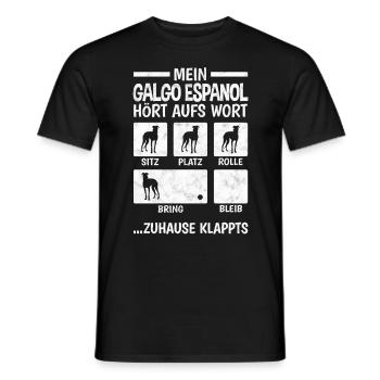 Galgo Espanol Hundetricks Spanien Windhund - Männer T-Shirt - Schwarz - Vorne - AI Model Male 178 light (178cm)