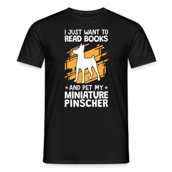 Coup de Pinscher nain et lecture de Pinscher - T-shirt homme - noir - Devant - AI Model Male 178 light (178cm)