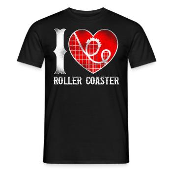 Roller Coaster Heart Vintage I - Männer T-Shirt - Schwarz - Vorne - AI Model Male 178 light (178cm)