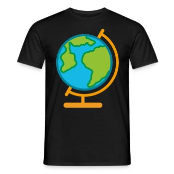 Globe Géographie du monde - T-shirt homme - noir - Devant - AI Model Male 178 light (178cm)