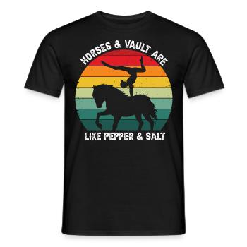 Voltigieren Design und Voltigieren Pferde Designs - Männer T-Shirt - Schwarz - Vorne - AI Model Male 178 light (178cm)