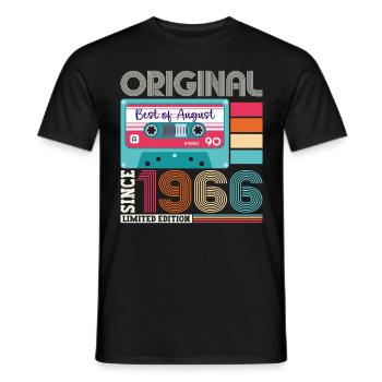 Original August 1966 56. Geburtstag Geschenk Retro - Männer T-Shirt - Schwarz - Vorne - AI Model Male 178 light (178cm)