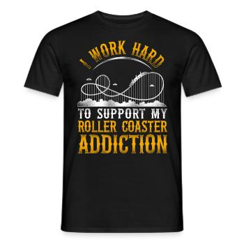 Roller Coaster Vintage I Work Hard - Men's T-Shirt - black - Front - AI Model Male 178 light (178cm)